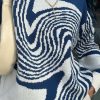 Whirlpool Knit Sweater Oversized Long Sleeve Crewneck Streetwear Pullover Sweaters