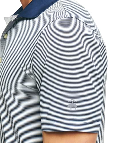 Men's Performance Stretch Short Sleeve Mini Stripe Golf Polo Shirt