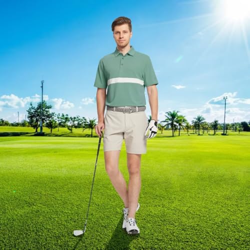 Golf Shirts for Men Short Sleeve Performance Dry Fit Lightweight Moisture Wicking Pique Casual Men's Polo Shirts