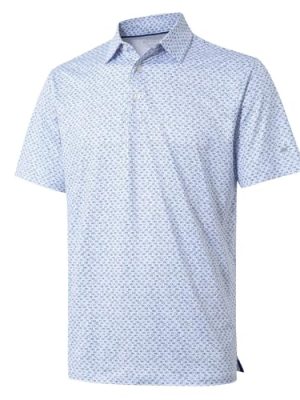 Mens Golf Shirts Short Sleeve Moisture Wicking Dry Fit Print Performance Athletic Casual Golf Polo Shirts for Men