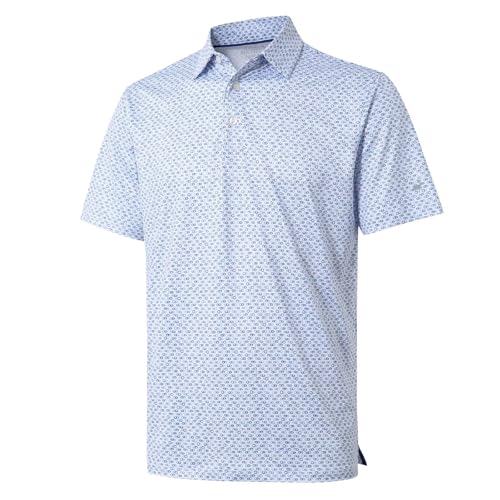 51s-zobGrkL.jpg Mens Golf Shirts Short Sleeve Moisture Wicking Dry Fit Print Performance Athletic Casual Golf Polo Shirts for Men