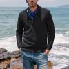 Men's Quarter Zip Sweater Slim Fit Casual Pullover Sweater Mock Neck Polo Sweaters