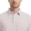 Mens Golf Shirts Dry Fit Moisture Wicking Performance Sports Short Sleeve Striped Collared Polo Shirts for Men