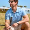 Mens Casual Polo Shirts Classic Short Sleeve Basic Golf Button Shirt with Pocket