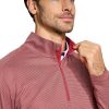 Quarter Zip Pullover Men Performance Dry Fit Stripe Mock Neck Midlayer Golf 1/4 Zip Pullover Mens Sweatshirt