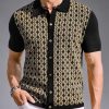 Men's Contrast 70s Vintage Polo Shirts Short Sleeve Knitwear