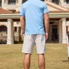 Mens Casual Polo Shirts Classic Short Sleeve Basic Golf Button Shirt with Pocket