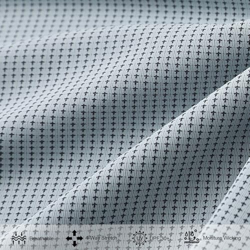 Mens Polo Shirts Short Sleeve Quick Dry Moisture Wicking Athletic Performance Jacquard Collared Golf Shirt for Men