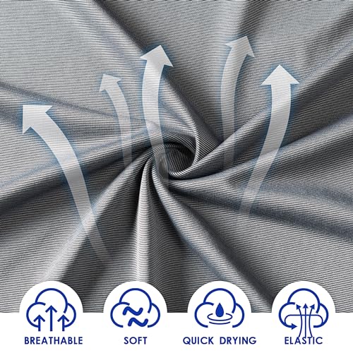 Mens Golf Polo Shirt Moisture Wicking Dry Fit Performance Athletic Short Sleeve Striped Golf Shirts for Men